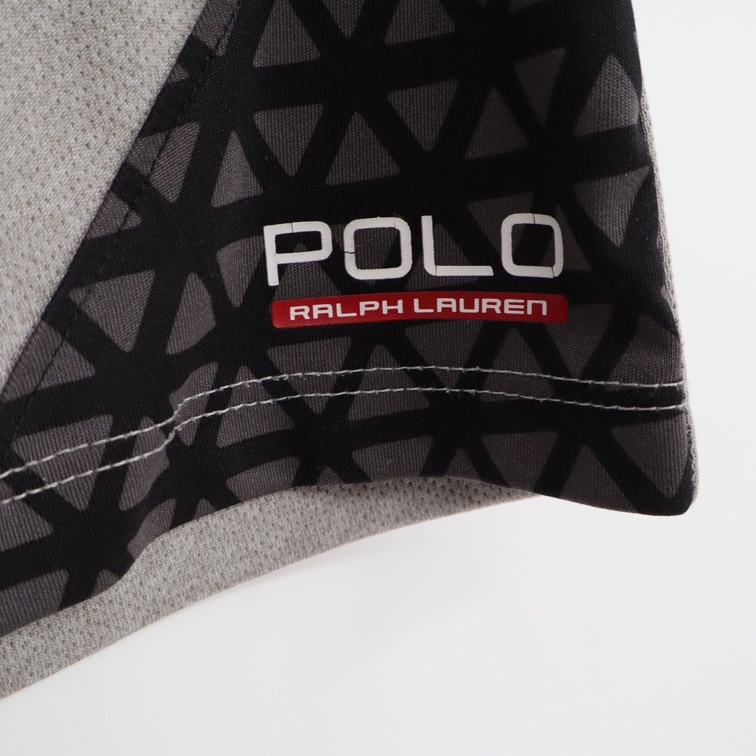 Polo Ralph Lauren Shorts Boys M Performance Grey Geometric Side Panel Excellent