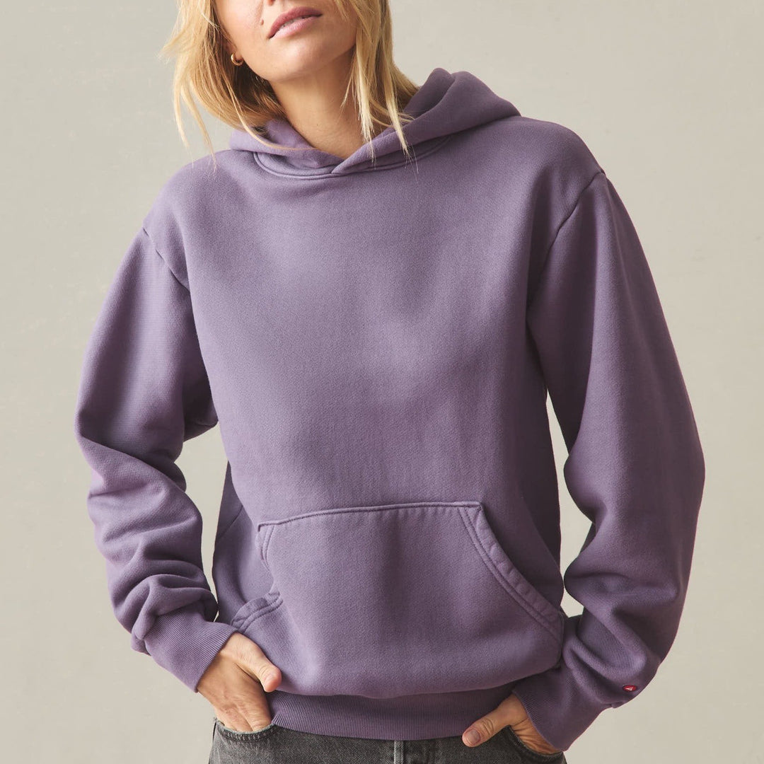 American Giant American Vintage Hoodie Unisex XS Purple Cotton Kangaroo Pocket