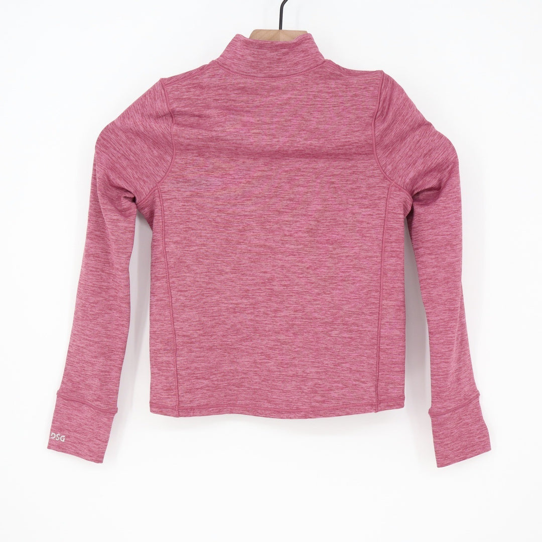 DSG Girls XS 6-7 Rose Coffee Spacedye CWC 1/4 Zip Cold Weather Compression Top