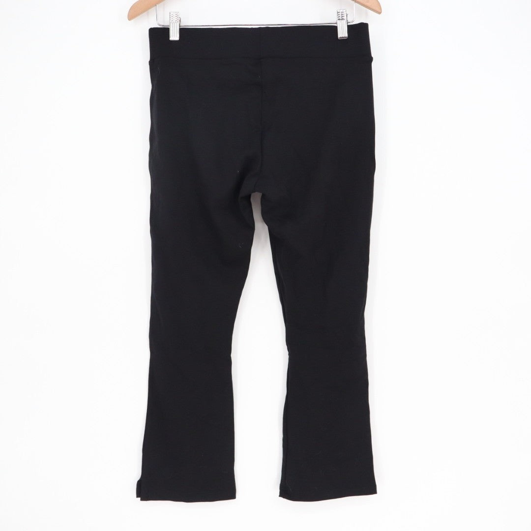 American Giant Ponte Kick Flared Pants Womens 10 Super Black Stretch Cropped