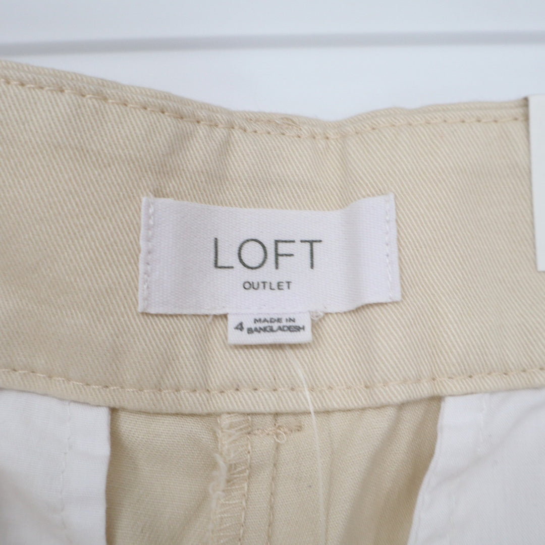 LOFT Outlet Shorts Womens 4 Curvy 6" Short Tan Chino Cotton Mid Rise NWT