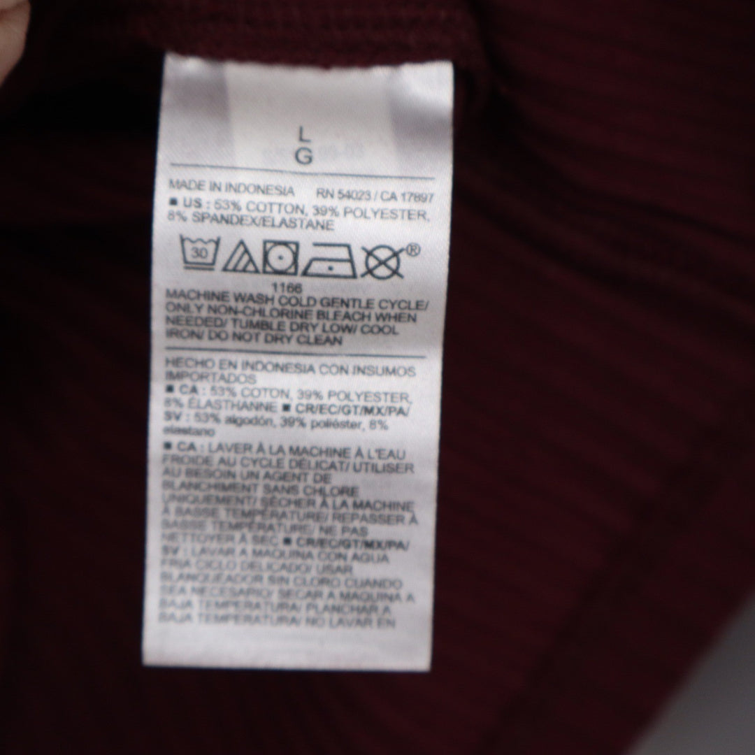 Old Navy Womens Ribbed Polo Cardigan Button Front Long Sleeve Burgundy Large