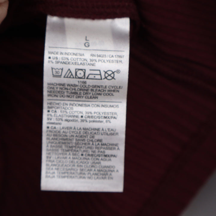 Old Navy Womens Ribbed Polo Cardigan Button Front Long Sleeve Burgundy Large