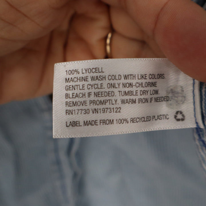 Mossimo Supply Co Womens Blue Pinstripe Lyocell Boyfriend Button Down Shirt S