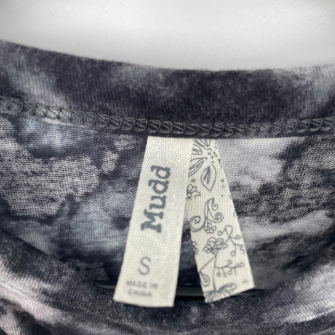 Mudd Tie Dye Halter Tank Top Black White Size S Rayon Spandex