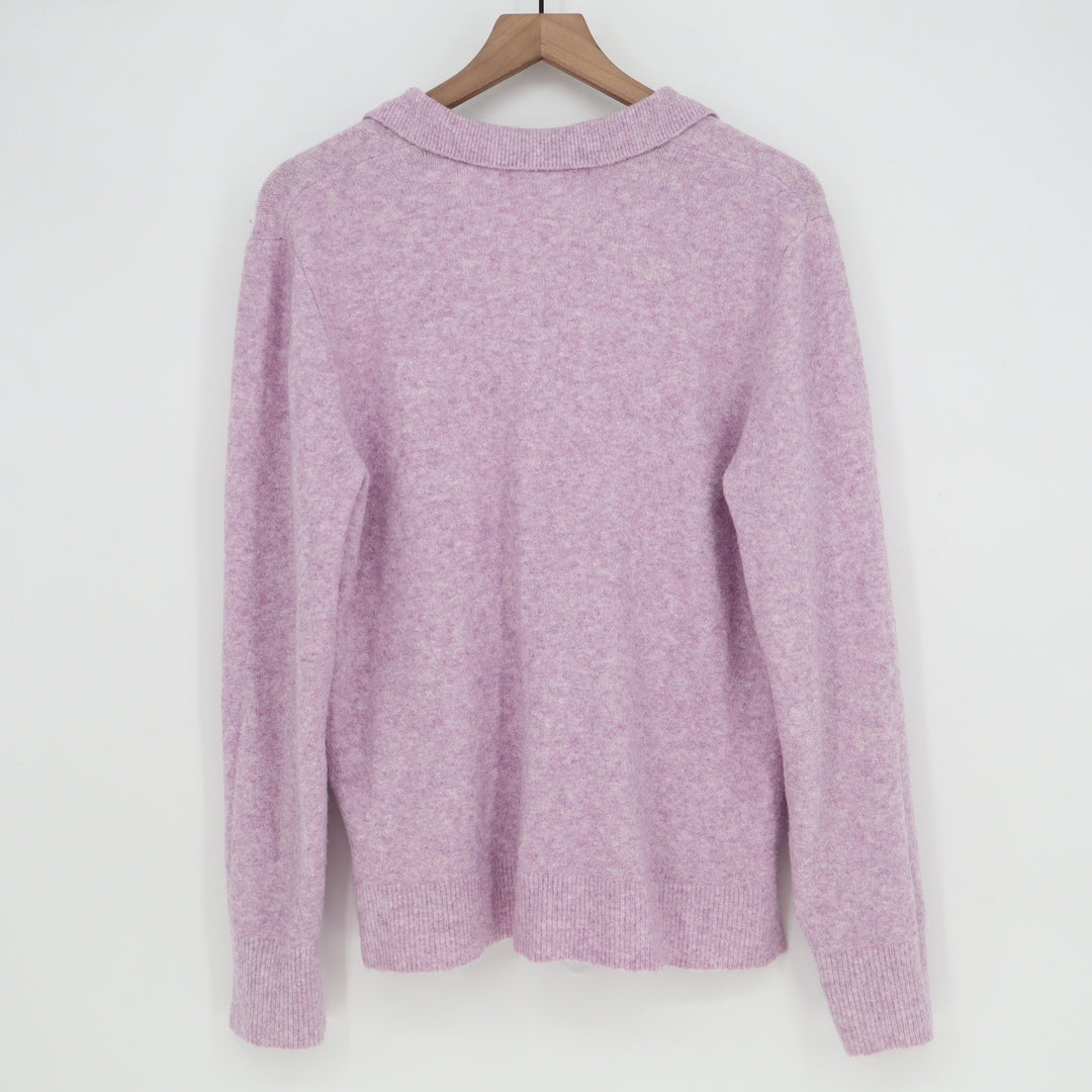 J.Crew Extra-Soft Polo Sweater Womens Medium Lilac Purple V-Neck Long Sleeve