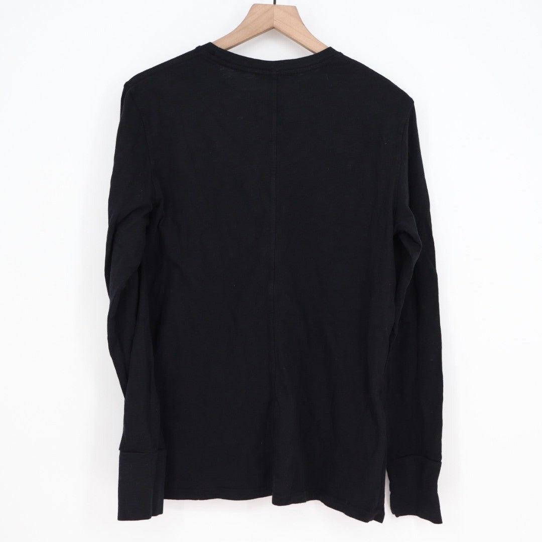 American Giant Womens Black Long Sleeve Crew Neck Cotton T Shirt Size L