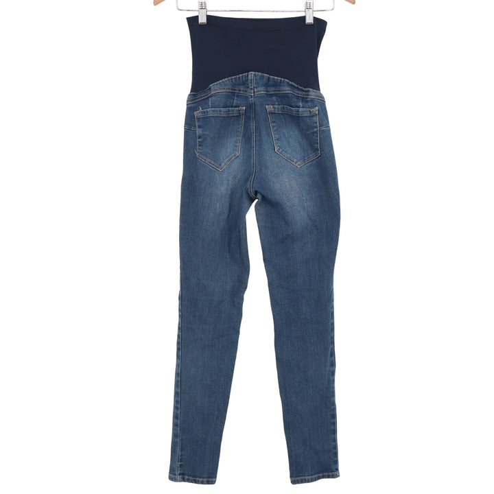 Evermore Denim Maternity Skinny Jeans Medium Wash Over Belly Panel Small