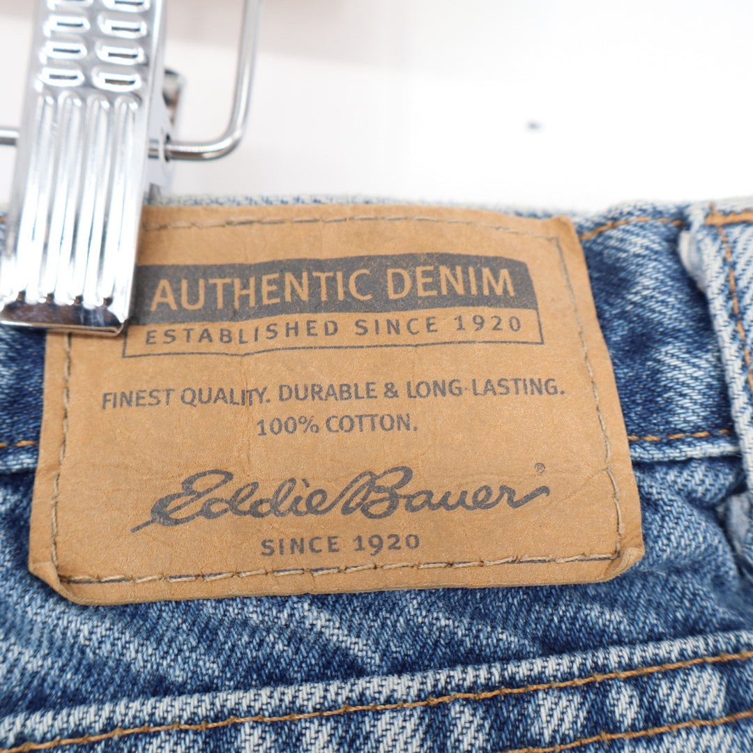 Eddie Bauer Mens Blue Denim Shorts Size 40 Relaxed Fit 100% Cotton Medium Wash