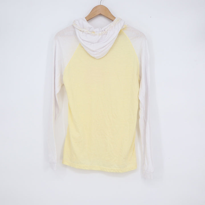 Salt Creek Miami Florida Retro Sunset Raglan Hoodie Yellow White Small