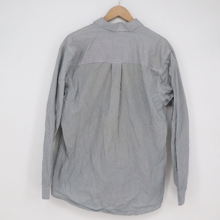 Van Heusen Mens Classic Fit Blue White Striped Button Down Shirt Large 16-16.5