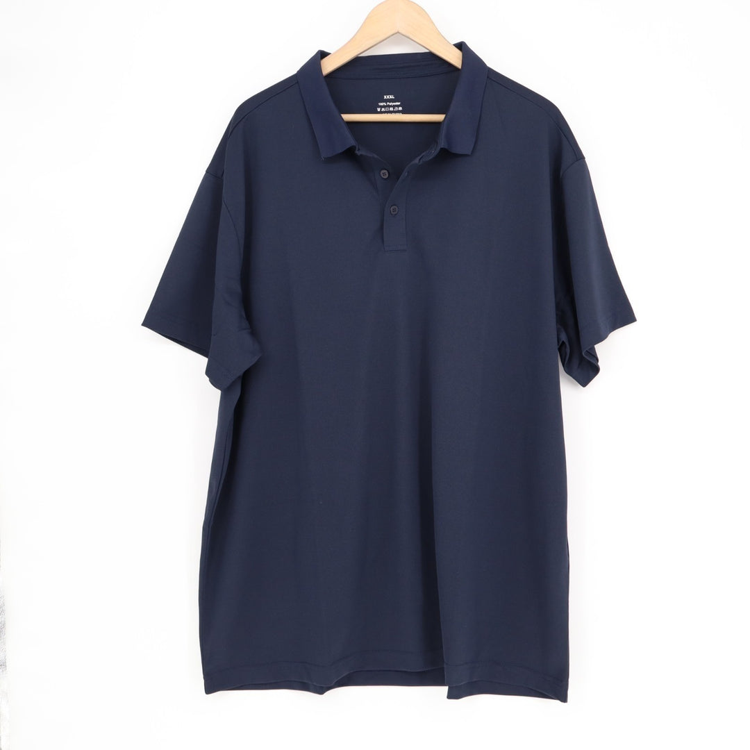 Polo Shirt Men's 3XL Navy Short Sleeve Spread Collar Golf Tennis Performance