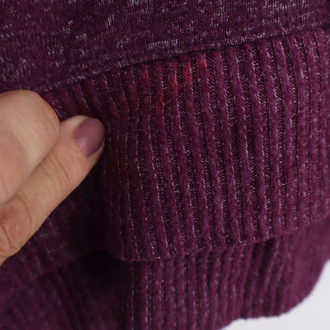 Habitat Plum Heathered Ribbed Trim Pullover Top Style Womens Medium