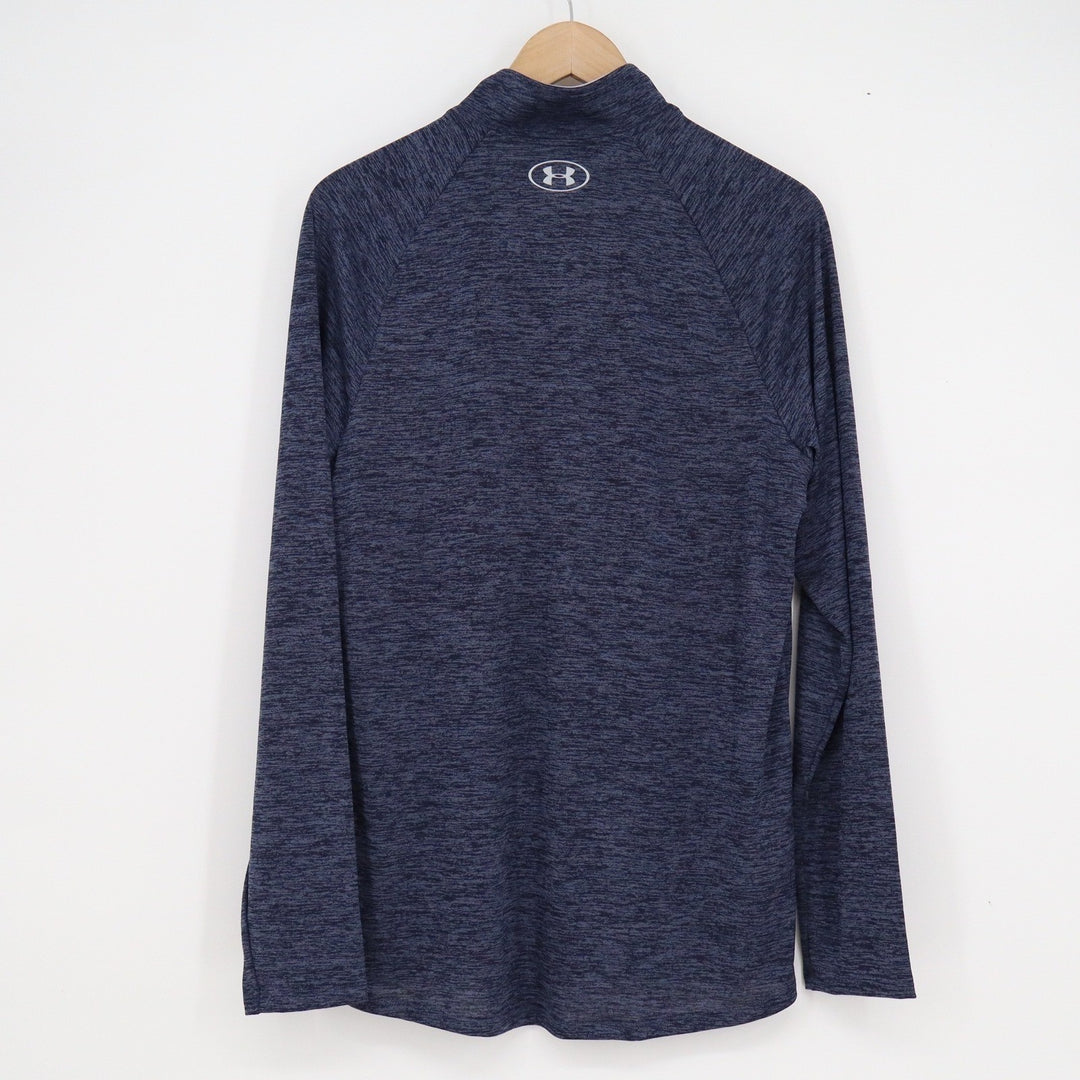 Under Armour Mens HeatGear 2.0 1/4 Zip Pullover Navy Blue Heather MD