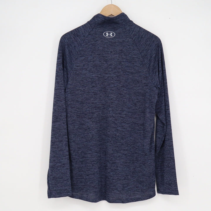 Under Armour Mens HeatGear 2.0 1/4 Zip Pullover Navy Blue Heather MD