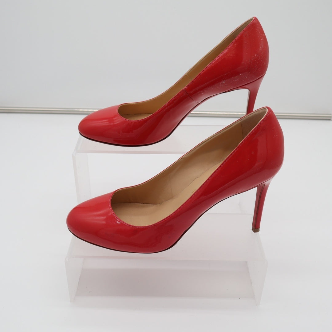 Christian Louboutin Punch Dolly Pump Womens 7.5 Red Patent Leather Stiletto Heel