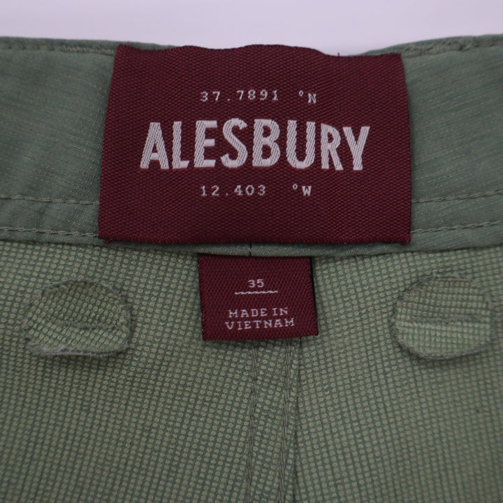 Alesbury Mens Performance Shorts Olive Green Stretch Size 35 Hiking Casual