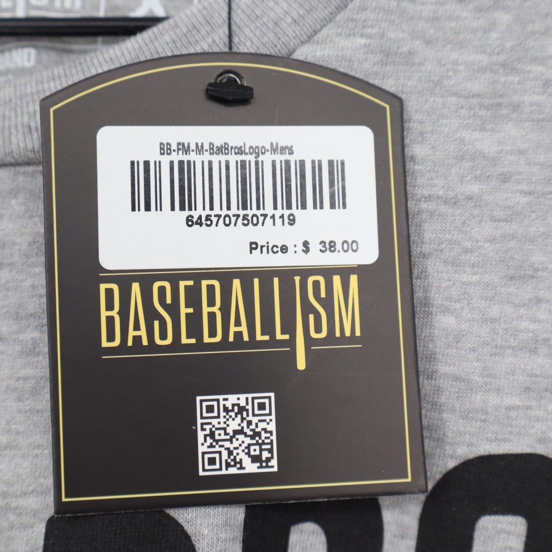 Baseballism Mens The Bat Bros Graphic T-Shirt Heather Gray Size M