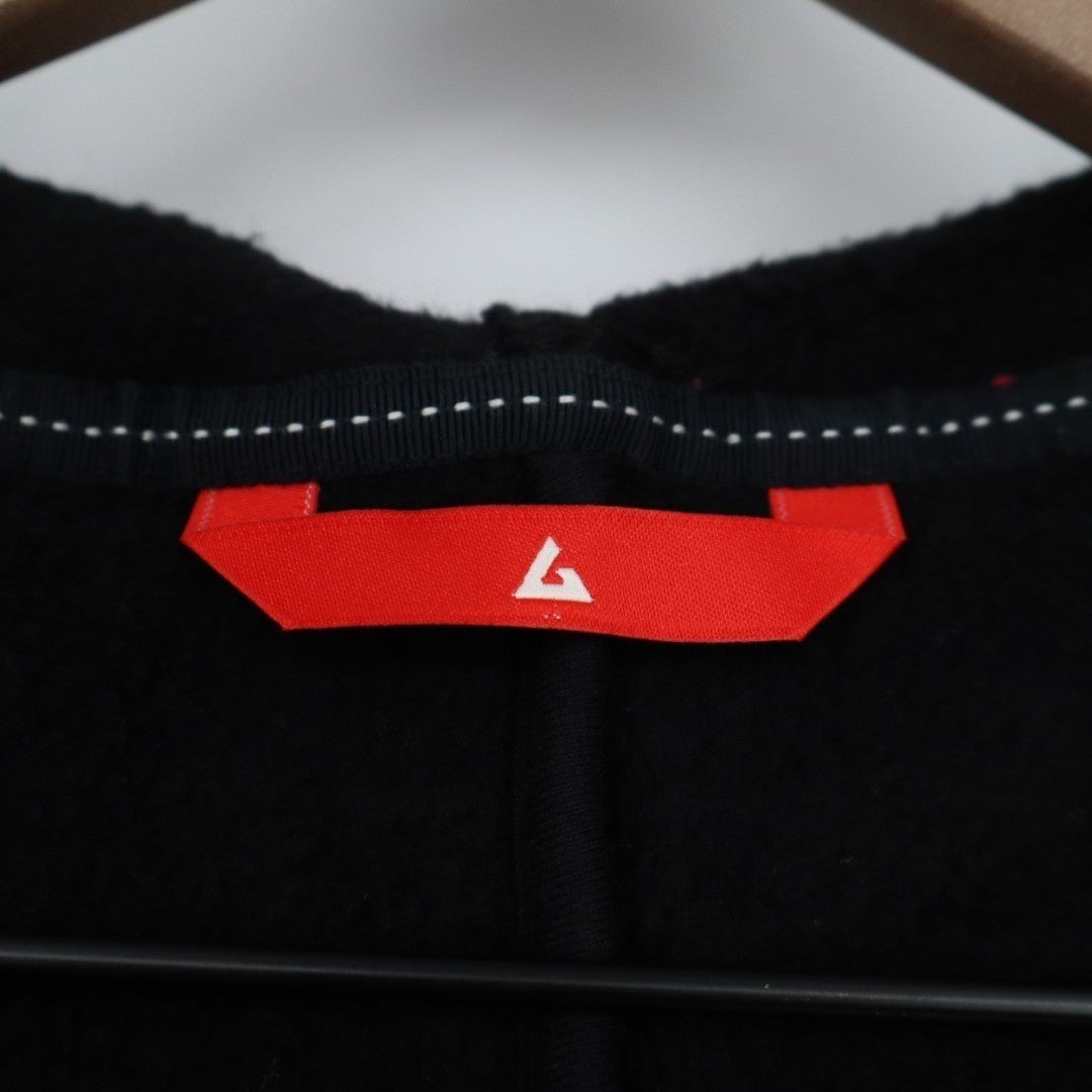 American Giant Fleece Long Coat Womens Black Shawl Hood Collar w/Removable Belt