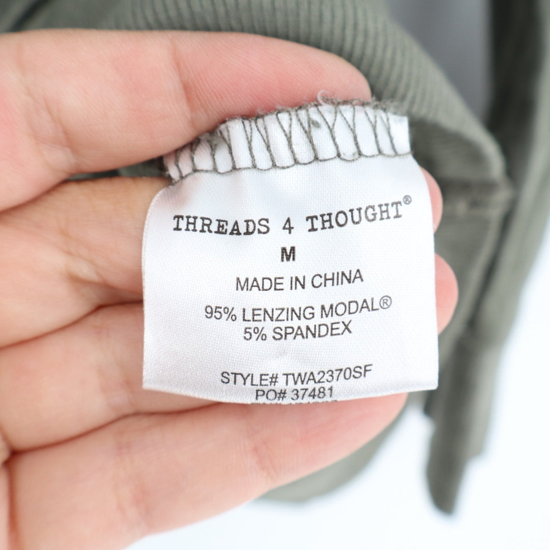 Threads 4 Thoughts Sweatshirt Women Medium Sage Green Stretch Crew Neck Pullover