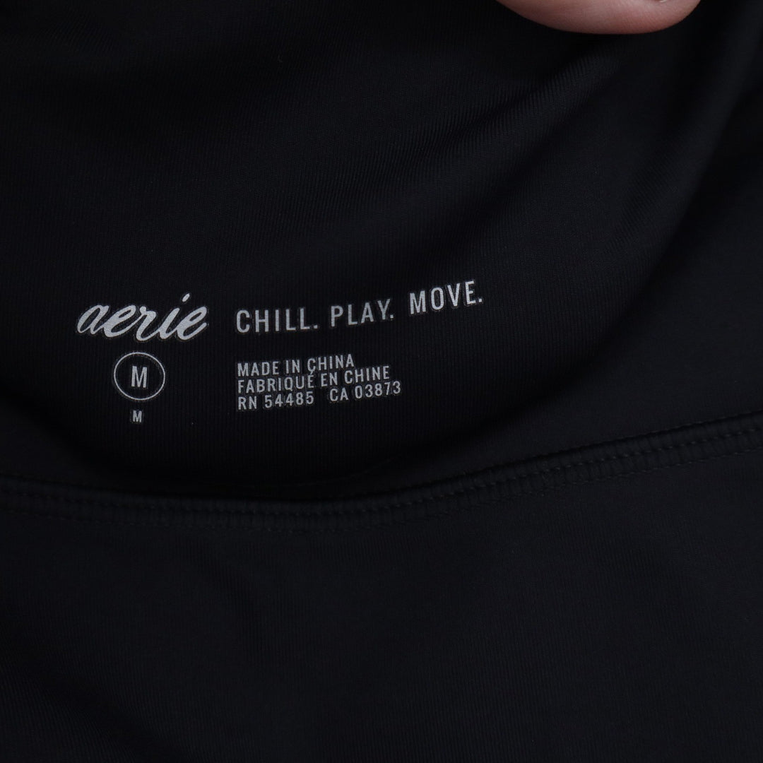 Aerie Chill Play Move Black High Waisted Athletic Leggings Womens Medium M