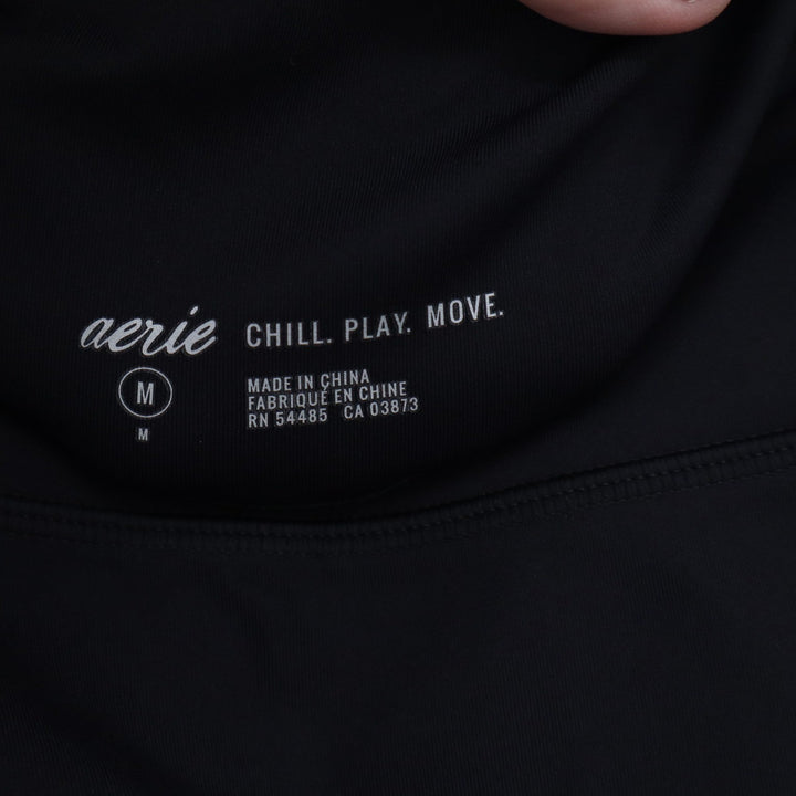 Aerie Chill Play Move Black High Waisted Athletic Leggings Womens Medium M