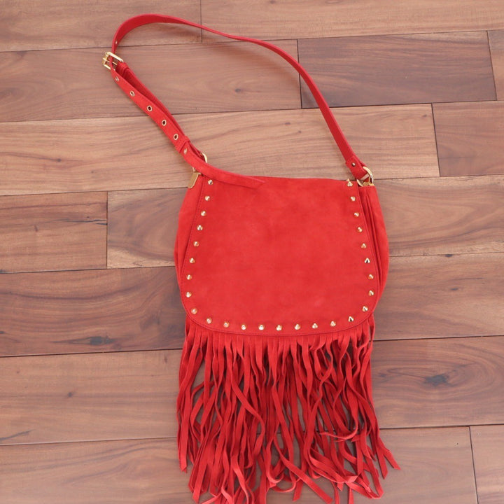 Giuseppe Zanotti Suede Fringe-Trimmed Bag