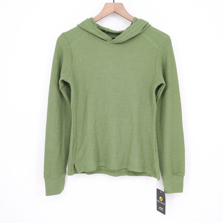 Body Glove Womens Waffle Knit Hoodie Green Long Sleeve Size S