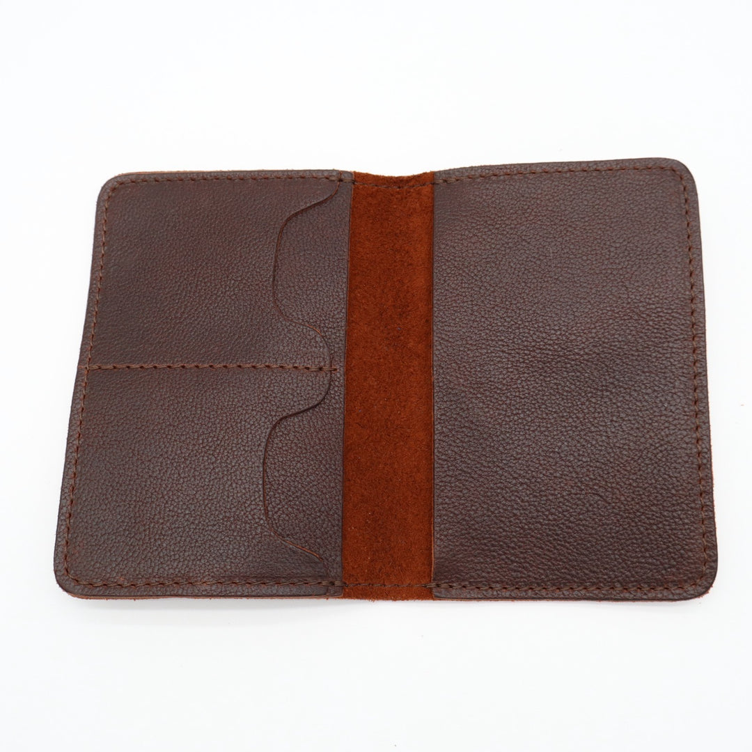 Portland Leather Goods Modern Passport Case Travel Document Holder Brown Leather