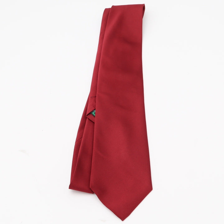 Brand Q Necktie Mens OS Classic Solid Red Italian Design Excellent