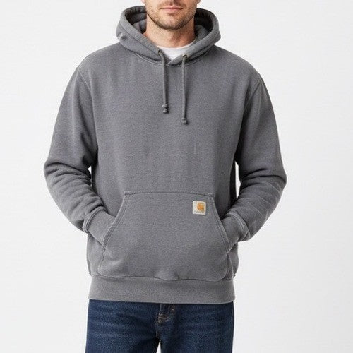 Carhartt Hoodie Mens Medium Charcoal Gray Cotton Fleece Lined Kangaroo Pocket