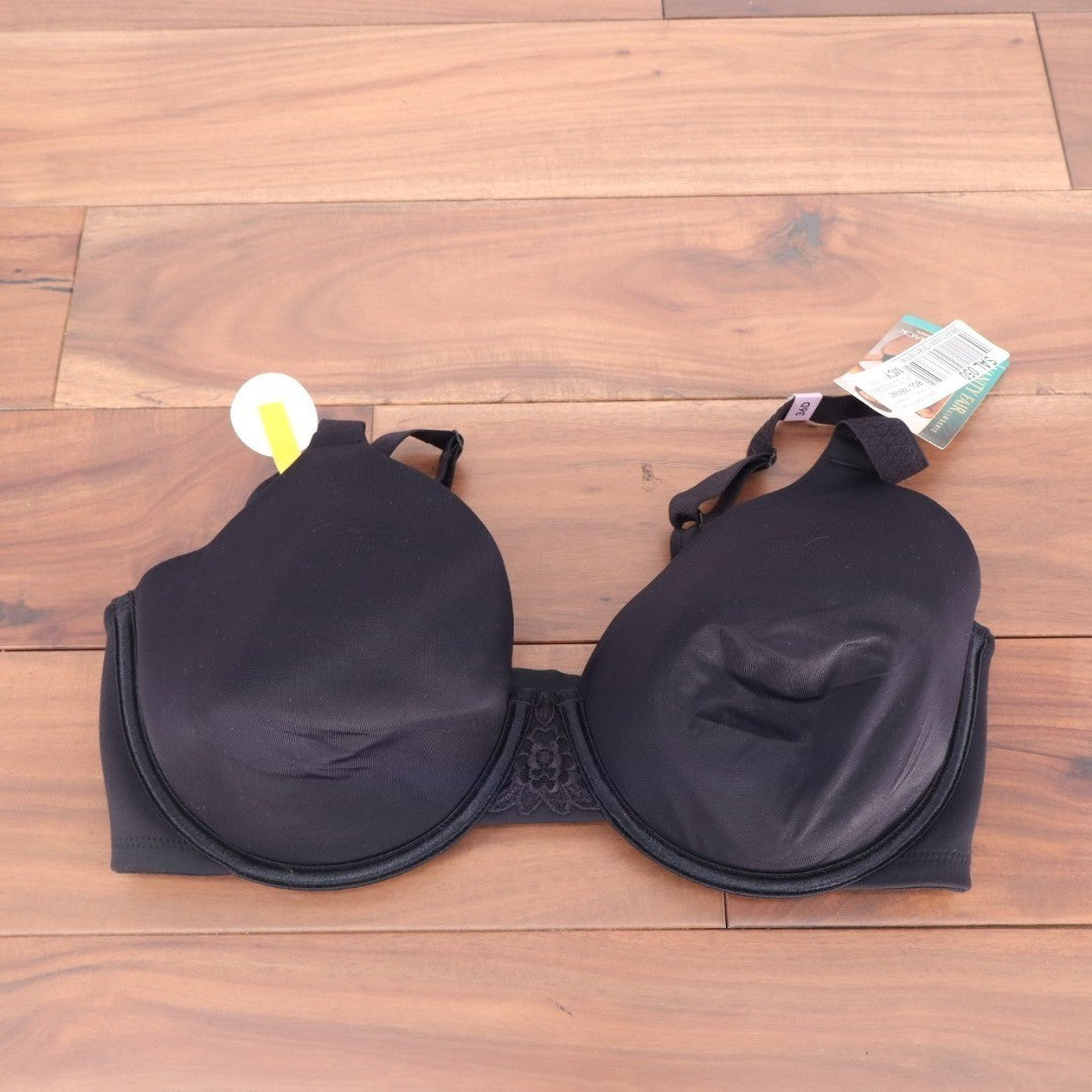 Vanity Fair Beauty Back Bra Women's 36D Black Stretch Full Figure Underwire