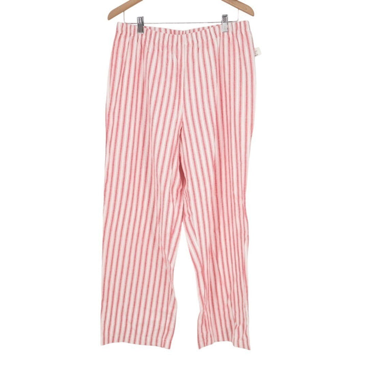 Charter Club Intimates Pajama Pants Womens Large Red White Festive Stripe Cotton