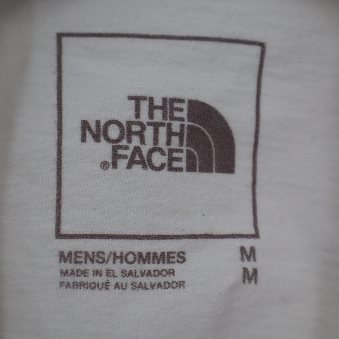 The North Face Mens Graphic Logo T-Shirt Cream Off-White Cotton Size M
