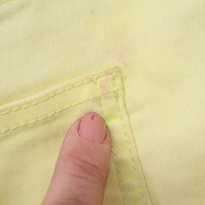 H&M Divided Neon Yellow Denim Mini Shorts Womens Size 10 Stretch Summer Festival