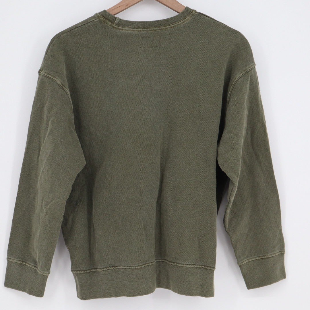 American Giant Crewneck Sweatshirt Olive Green Cotton Made in USA Size Small