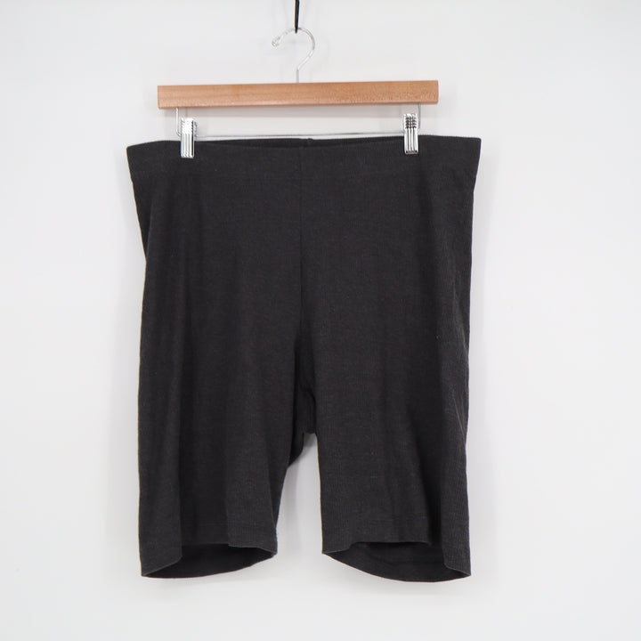 Old Navy Charcoal Gray Ribbed Biker Shorts Womens XL Tall High Waisted Cotton