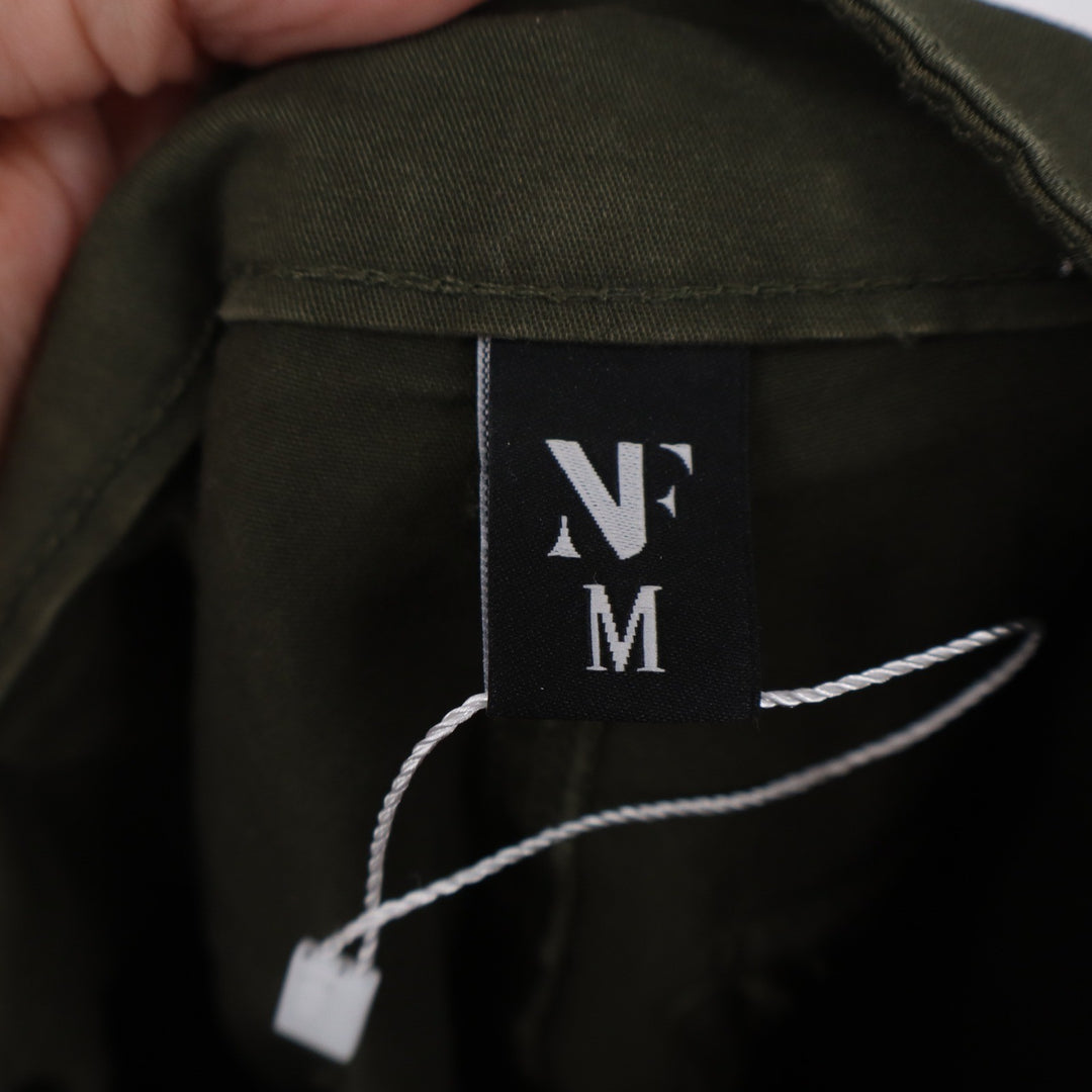 Nvfelix Mens Green Cargo Pants Utility Streetwear Size M Olive Straight Leg