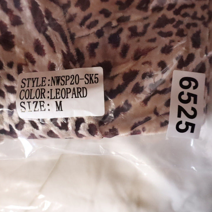 Naked Wardrobe Leopard Print Draped Ruched Mini Skirt Brown Tan M
