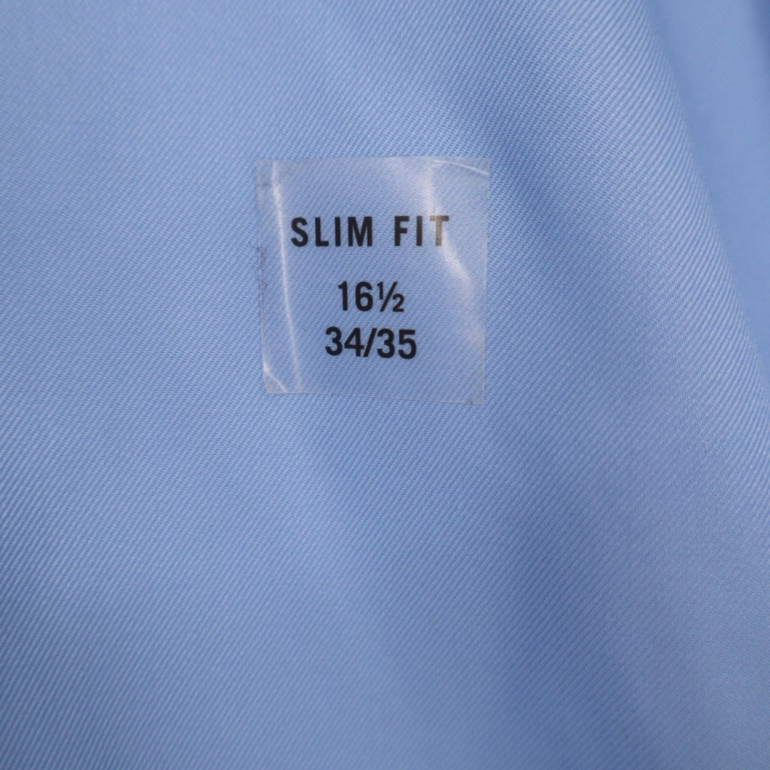 Calvin Klein Mens Slim Fit Infinite Non-Iron Dress Shirt Blue 16.5 34/35