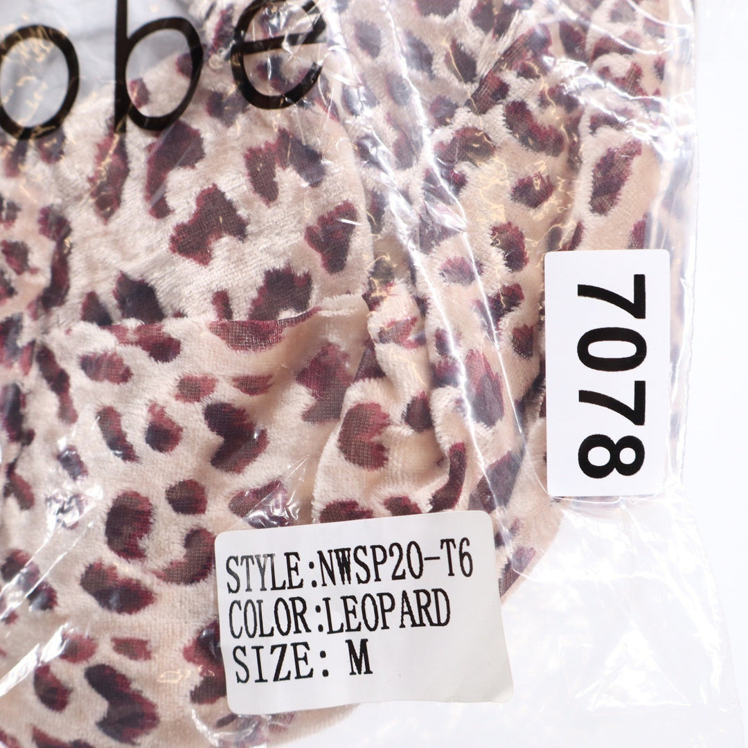 Naked Wardrobe The Statement Leopard Print Smocked Crop Top Brown M