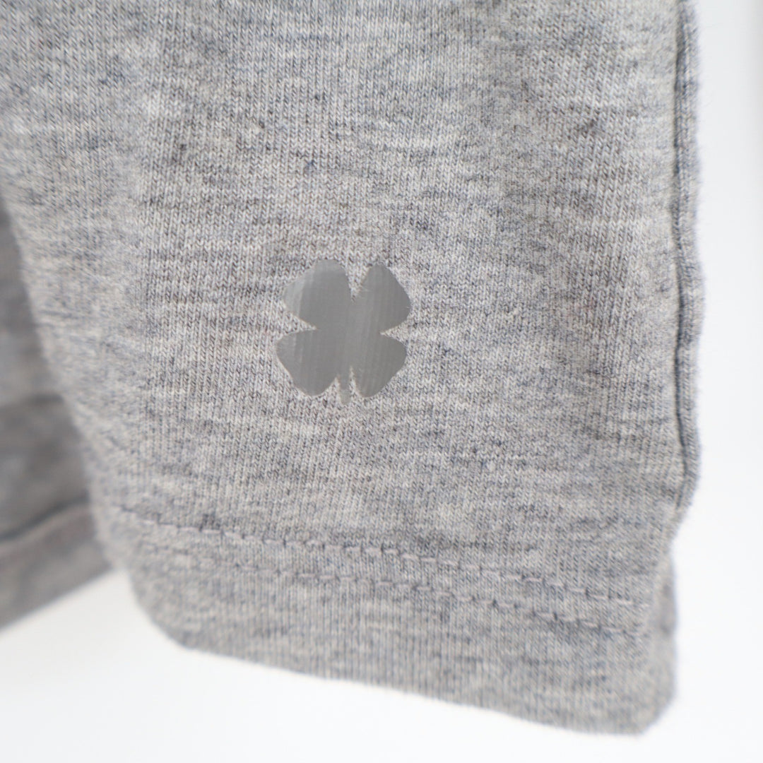 Lucky Brand Womens Long Sleeve Scoop Neck Tee Heather Gray Clover Logo Large