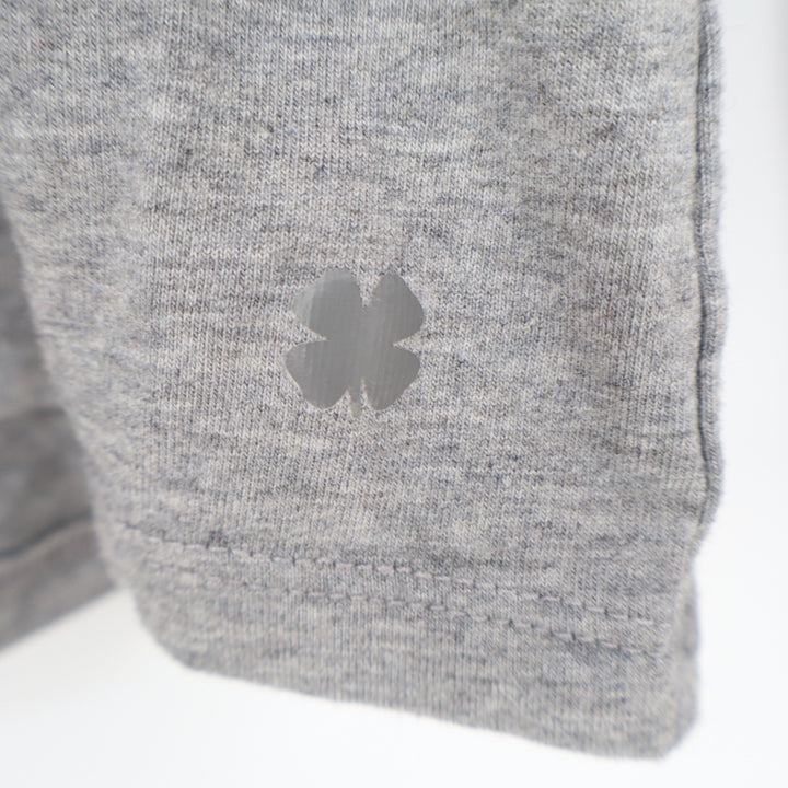 Lucky Brand Womens Long Sleeve Scoop Neck Tee Heather Gray Clover Logo Large