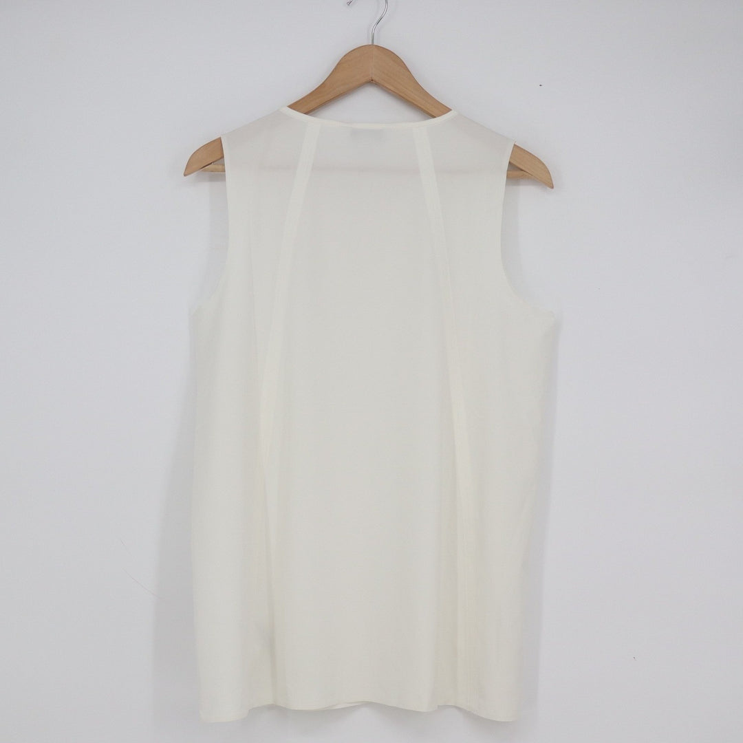 Athleta Zephyr Refined Tank Women's Medium White Sleeveless Crew Neck Top