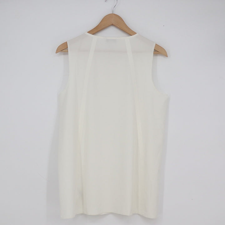 Athleta Zephyr Refined Tank Women's Medium White Sleeveless Crew Neck Top