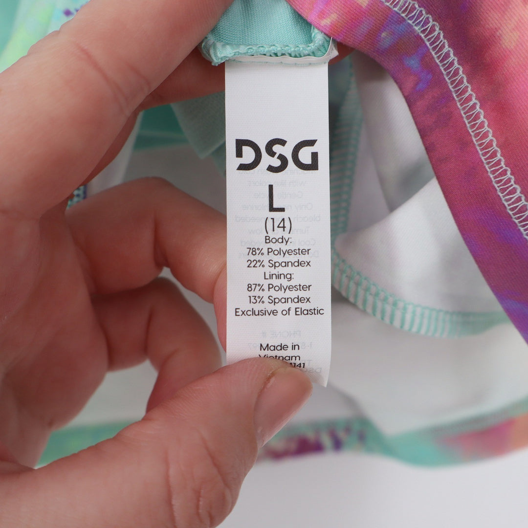 DSG Girls Momentum Shelf Bra Tank Top Ice Cave Multi L 14