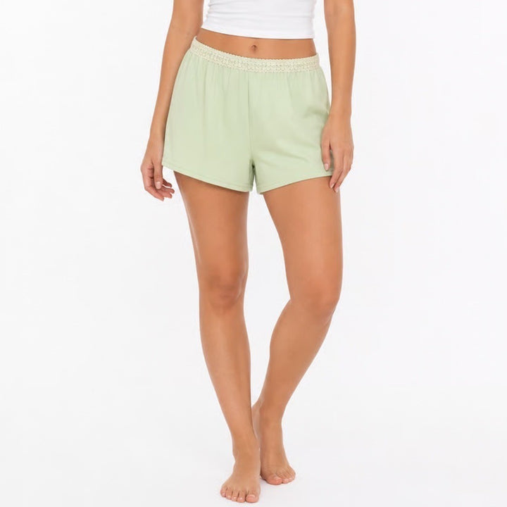 Gilligan & O'Malley Light Green Lace Trim Pajama Sleep Shorts Large 10870