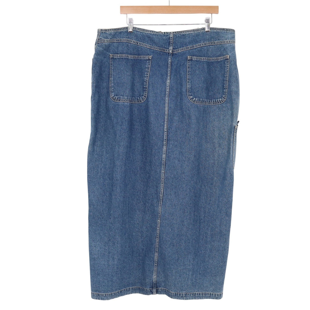 J.L. N.Y. Skirt Woman 20W Maxi Carpenter Blue Denim Utility Excellent