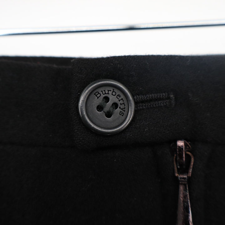Vintage Burberrys Straight & Pencil Skirt Womens 40 Black Wool Lined Back Zip