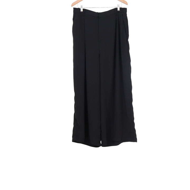 Tronjori Black Wide Leg Palazzo Pants High Waist Pleated Trousers XXL